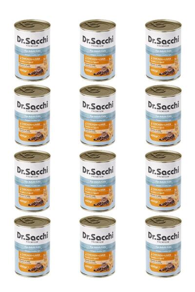 Dr. Sacchi Dr.Sacchi yetişkin kedi-tavuklu ciğerli 400gr x x 12 adet
