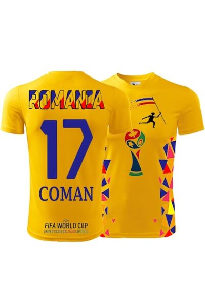 DeltaShop Tricou România Cupa Mondială Coman 2026, 122cm, Galben