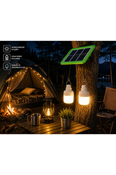 YDGR Panther Çift Ampullü Solar Kamp, Balkon Lambası