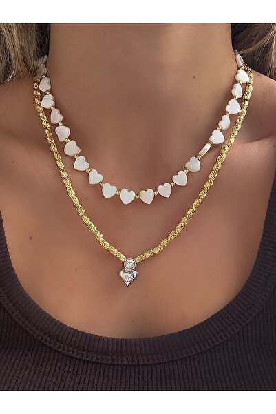 Twinssis Accessories Mother of Pearl Heart Necklace