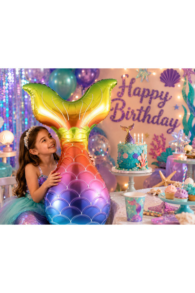 DODOMAR Foil Balloon Mermaid Tail Colorful 36 Inch Mermaid Party Ornament Dec...