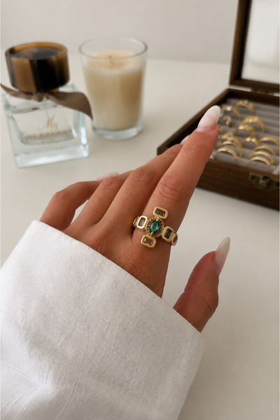 Jack Ferrero Adjustable Zircon Stone Women's Steel Ring