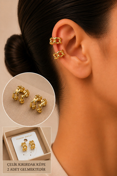 Jack Ferrero Zircon Stone Detailed Cartilage Earring/Earcuff/Conch (No Pierci...