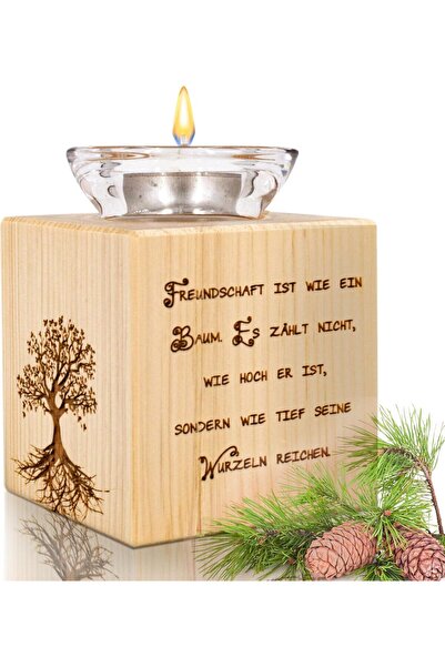 Other sagl.tirol Pine Wood Tea Light Holder, Tree of Life, Friendship Light w...