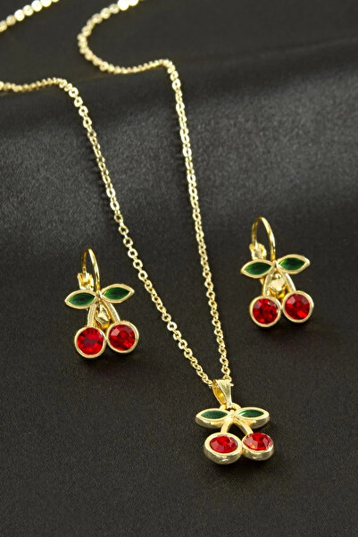 Marsilyan Nvdn- Cherry Stone Set Necklace Iegrs-Nvdn1