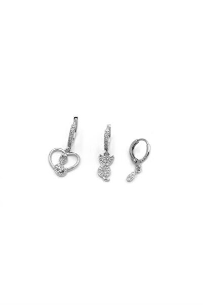atastore2017 3-Piece Hoop Earrings - Silver