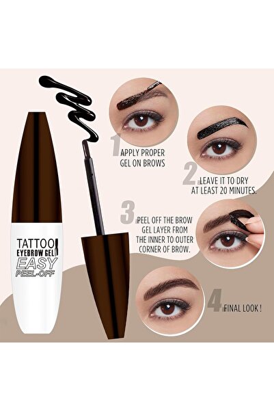 OLİBOLLA Gel de sprâncene peel-off pentru tatuaje, colorant semipermanent, ge...