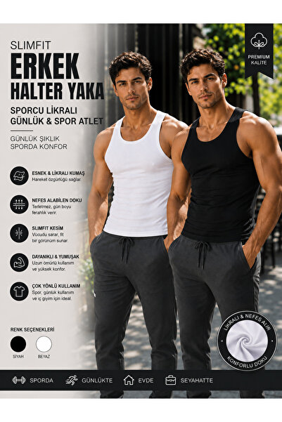 Livik Slimfit Men's Halter Neck Sportsman Lycra Casual & Sports Athlete