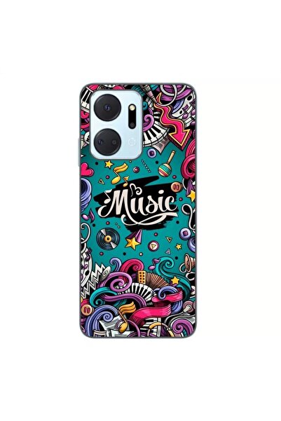 OEM Husa compatibila cu Honor X7a Silicon Gel Tpu Model Pop Art Music