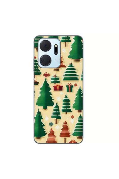 OEM Husa compatibila cu Honor X7a Silicon Gel Tpu Model Pixel Art Christmas T...