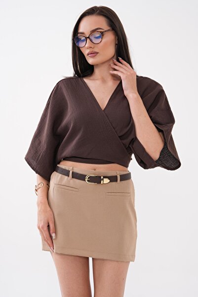ŞİMAL Women's Front Tie Muslin Bolero 260000 -