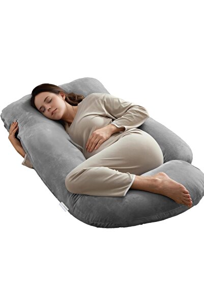 COTTON HOME ® G Shaped Full Body Maternity Pillow with Removable Velvet Cover...
