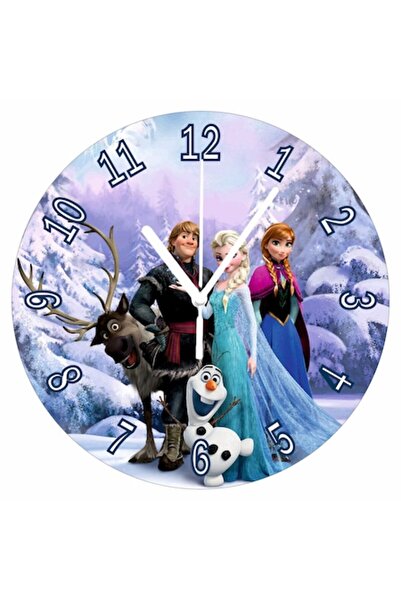 OEM Ceas de perete Frozen (Elsa / Anna / Olaf), MDF, Imprimare color UV, 30 cm