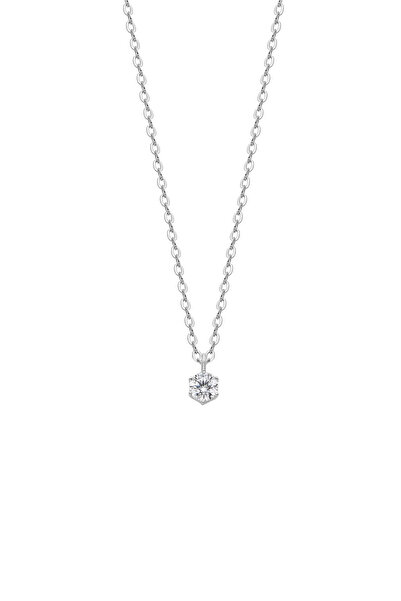 Lisa&Co. Lanț Argint Shimmer on the Move Argint placat cu rodiu / Zircon / Alb