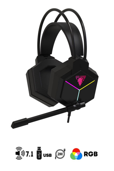 DarkRage 7.1 USB Kablolu Siyah Reinbow Aydınlatmalı Hafif Gaming Oyuncu Kulaklık
