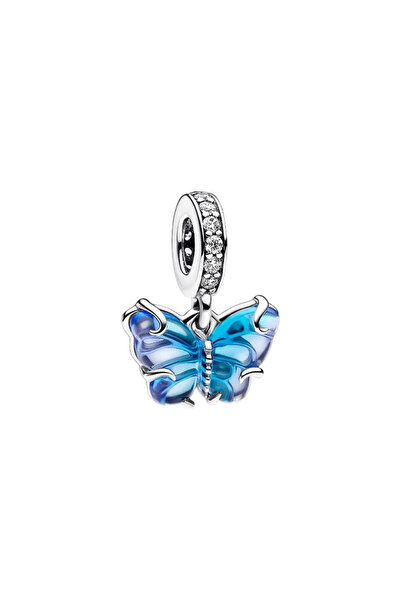 Charms Pandantiv Fluture Albastru Murano