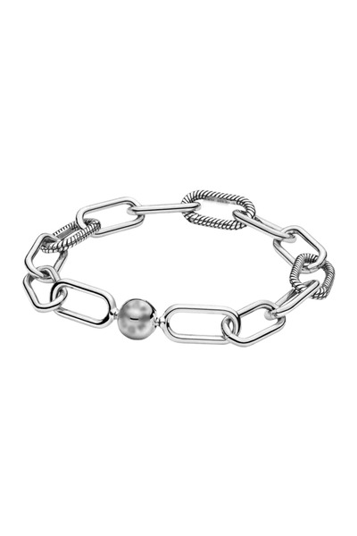 de Link bracelet with ball clasp, 17 cm