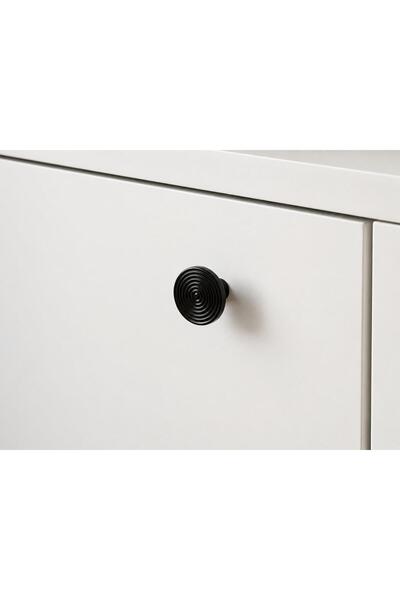 Güneş Modern Siyah Düğme Mobilya Kulpu 50 mm & 32 mm ve düğme Vida Delik Ölçü...