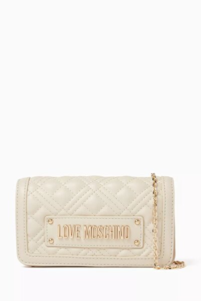 Love Moschino Quilted PU Ivory Bag (JC5681PP1NLA0110) for Women