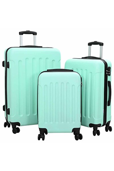 vidaxl Suitcase with lock 3 pcs Mint green 50 x 31 x 78 cm ABS plastic