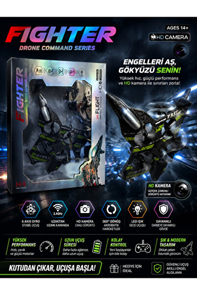 Sıraç İthalat Fighter Drone Command Series HD Kameralı Kumandalı Drone Uçak –...