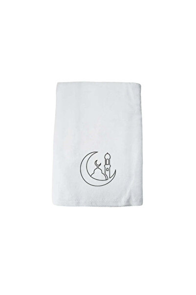 BYFT Iris Embroidered Hand Towel 50 x 80 Cm 600 GSM Soft Absorbent White Cott...