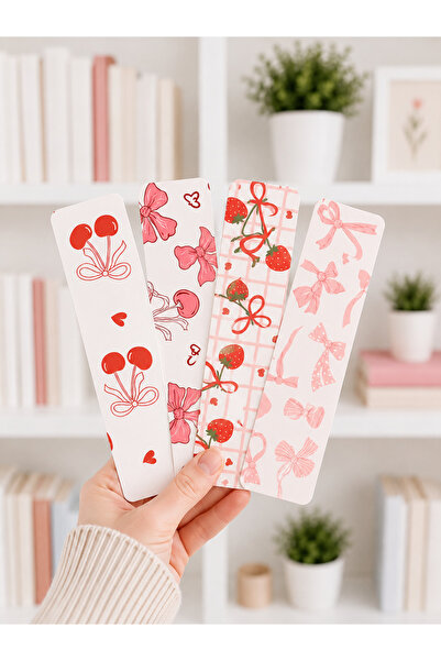 Kiraz Craft Soft Pink Dreams Pastel Love 4’lü Tasarım Kitap Ayracı Seti