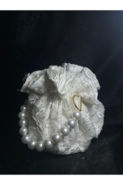 Bridal Luxe taşlı pullu gelin çantası