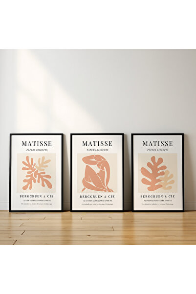 NT Handmade Laminated Framed Pvc Protected Uv Printed 3-Piece Matisse Wall Ar...
