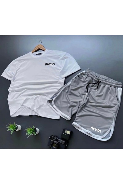 FS CABİN Nasa Printed Bottom Ust Set Shorts & T-Shirt