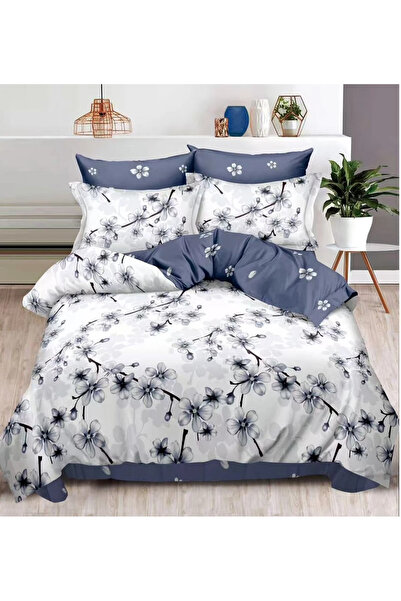 Pucioasa Bedding set Finet 6 pieces, White/Blue, Flowering branches-R457