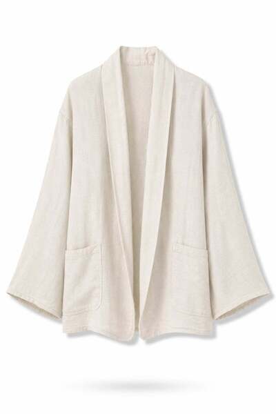5in1Canpolat Stone Shawl Collar Kimono Shirt 39484