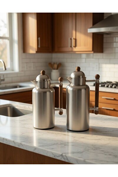 Rwafd Rema Tramsa Sufana 1 Liter Set, Matte Silver Color, Heat Retaining for ...