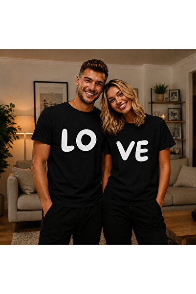 VODEXA Tricou oversize unisex cu imprimeu LOVE, 100% bumbac, croială conforta...