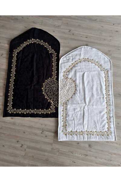 çeyizköşesi Heart-Shaped Couple Prayer Mat Gold Embroidered Dowry Box