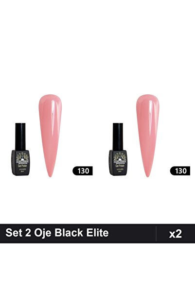 global fashion Set 2 Oje Semipermanente Black Elite 8ml, Manichiura UV/LED,