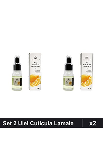 global fashion Set 2 Ulei Cuticula cu Pipeta Aroma Lamaie 15ml, Ingrijire Ung...