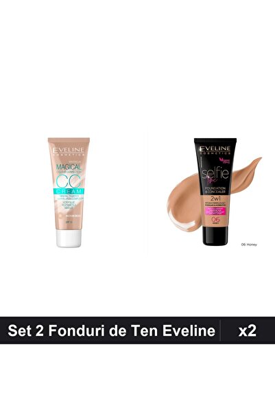Eveline Set 2 Fonduri de Ten Eveline, CCC Magical Medium Beige + Selfie Time ...