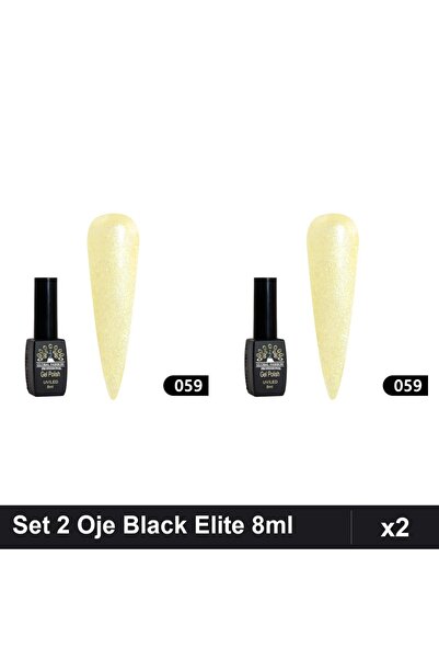 global fashion Set 2 Oje Semipermanente Black Elite 8ml, Manichiura UV/LED Pr...
