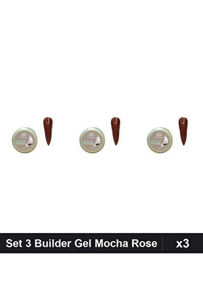 global fashion Set of 3 Builder Gel Mocha Rose 15g, Global Fashion, UV/LED Na...