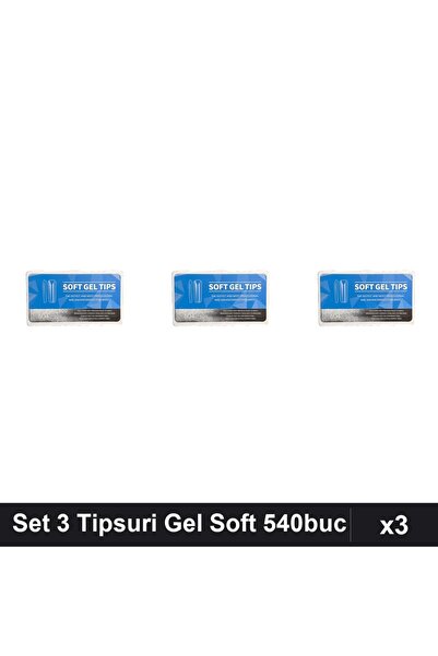 NAİLS Set 3 Tipsuri Gel Soft 540 Bucati, 12 Marimi, Manichiura Profesionala