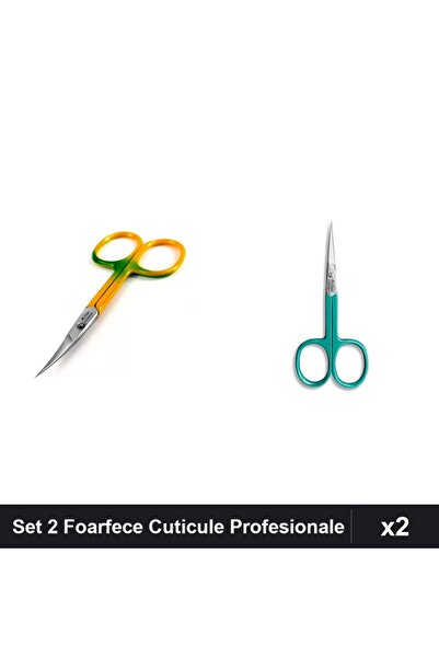 One Group Set 2 Foarfece Profesionale Cuticule One Group, Degrade și Turcoaz,...