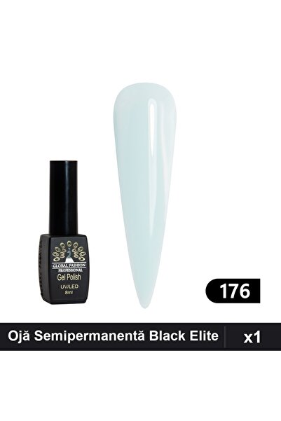 global fashion Ojă Semipermanentă Black Elite 8ml, Manichiură UV/LED,