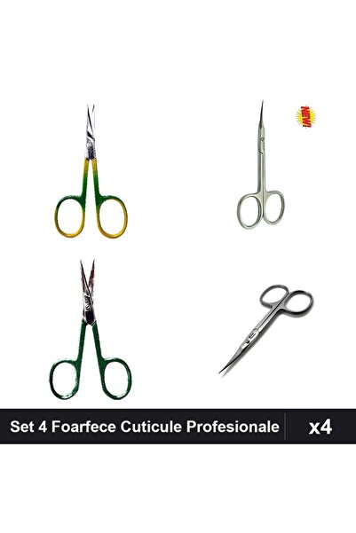 One Group Set 4 Foarfece Profesionale Cuticule One Group, Manichiura Silver S...