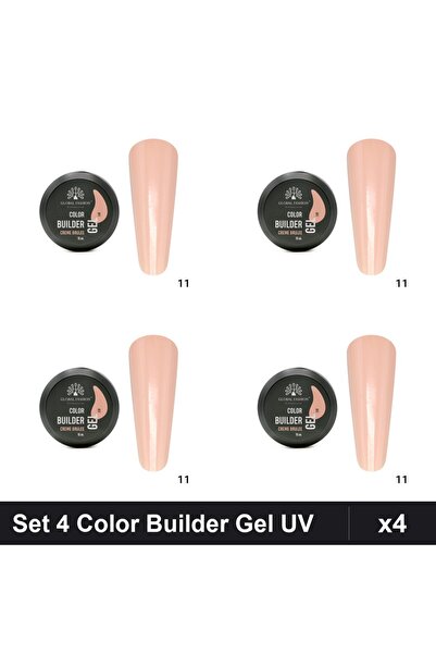global fashion Set 4 Color Builder Gel UV 15g Global Fashion, Nuanta Creme Br...