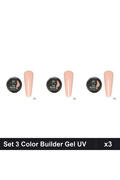 global fashion Set 3 Color Builder Gel UV 15g Nr. 11 Creme Brulee