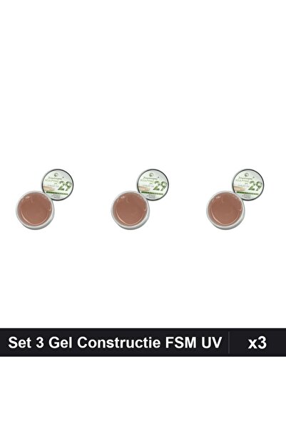 FSM Set 3 Gel Constructie 15g, Builder Gel UV LED, Manichiura Profesionala