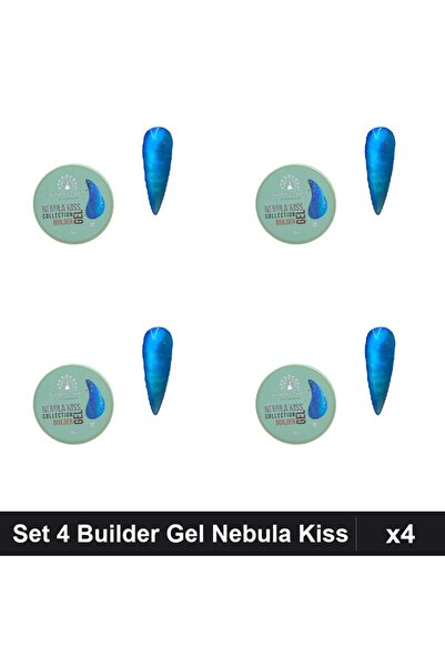 global fashion Set of 4 Builder Gel Nebula Kiss 15g, UV/LED Gel Nail Construc...