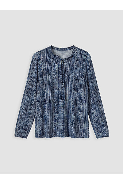 LC Waikiki Nevavm Collar Patterned Blouse with a Difference