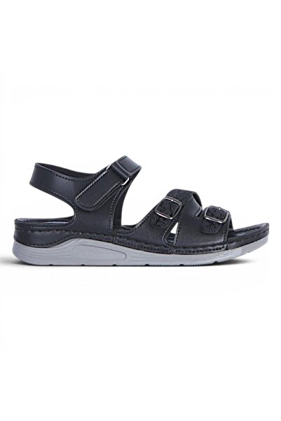 Ayakcenter Selinay 1162-1 Black Women's Flat Sandals Shoes